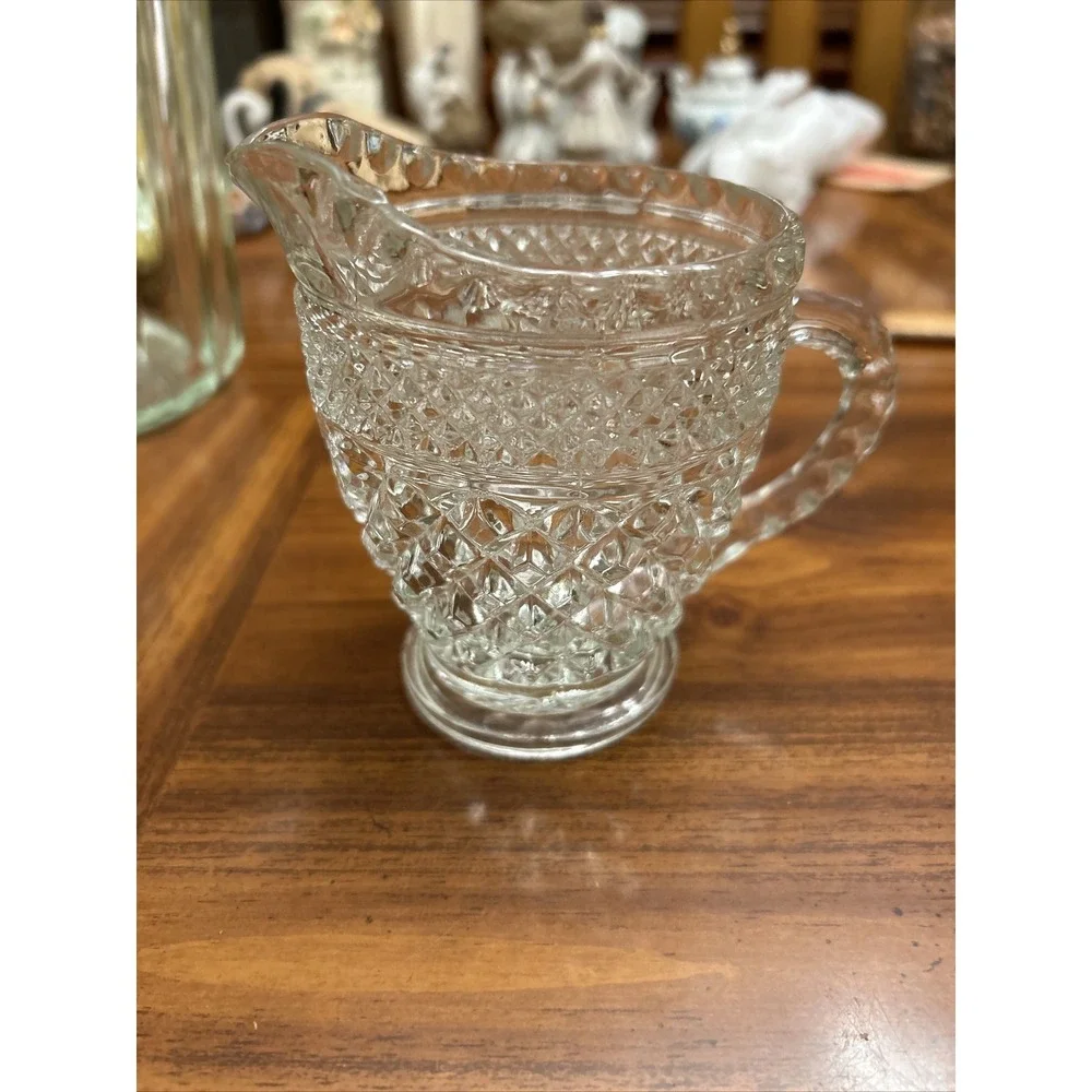 Wexford Clear Anchor Hocking Coffee‎ Creamer Raised Diamond